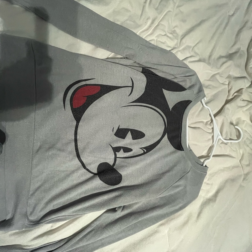 Disney gray Long Sleeve Shirt with Mickey Print